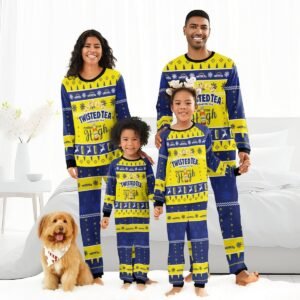 Twisted Tea Makes Me High Christmas Family Pajamas Set