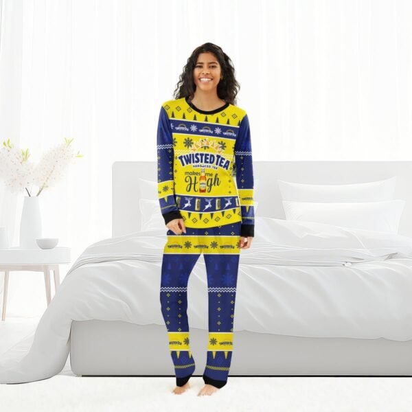 Twisted Tea Makes Me High Christmas Family Pajamas Set