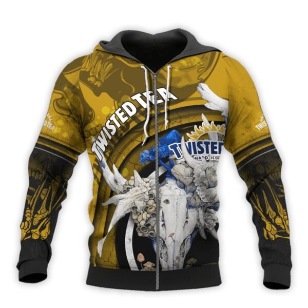 Personalized Twisted Tea Deer Skull With Mushrooms Hoodie & Zip Hoodie