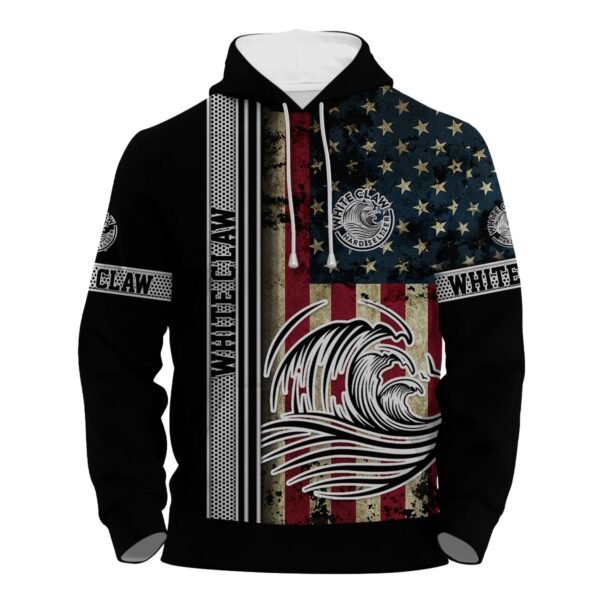 White Claw Stainless Steel American Flag Hoodie & Zip Hoodie