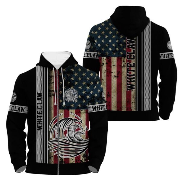 White Claw Stainless Steel American Flag Hoodie & Zip Hoodie