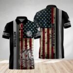 White Claw Stainless Steel American Flag Polo Shirt