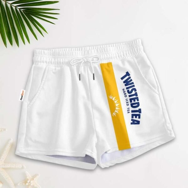 Yellow Stripe Twisted Tea Women's Casual Shorts