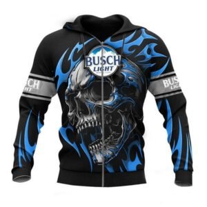Basic Skull Busch Light Hoodie - Santa Joker