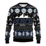 Black Busch Beer Christmas Ugly Sweater