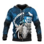 Personalized Bud Light Deer Skull With Mushrooms Hoodie & Zip Hoodie