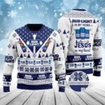Bud Light In My Veins Jesus In My Heart Ugly Sweater