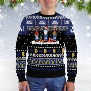 Bud Light Santa Reindeer Snowflake Christmas Sweater
