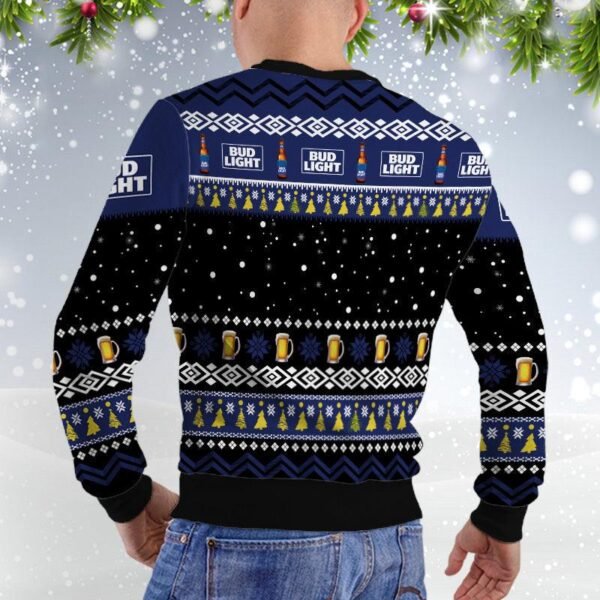 Bud Light Santa Reindeer Snowflake Christmas Sweater