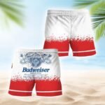 Budweiser Red White Basic Swim Trunks