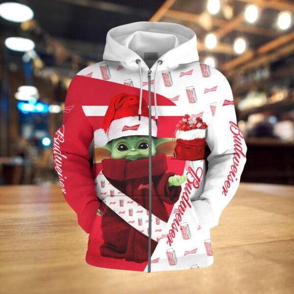 Budweiser Xmas Baby Yoda Hoodie