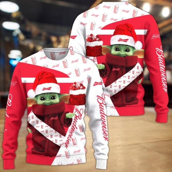 Budweiser Xmas Baby Yoda Sweatshirt