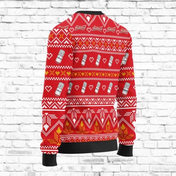 Budweiser Xmas Laurel Wreath Ugly Sweater