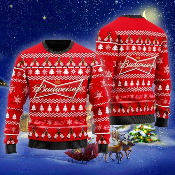 Christmas Cheers With Budweiser Beer Ugly Sweater