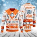 Busch Latte In My Veins Jesus In My Heart Ugly Sweater