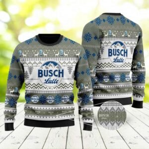 Busch Latte Xmas Snowflakes Grey Ugly Sweater
