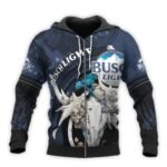 Personalized Busch Light Deer Skull With Mushrooms Hoodie & Zip Hoodie