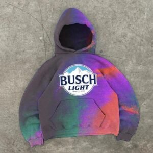 Busch Light Art Tie Dyed Color Block Hoodie