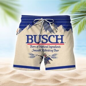 Busch Light Blue And Beige Swim Trunks - Flexiquor.com