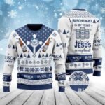 Busch Light In My Veins Jesus In My Heart Ugly Sweater
