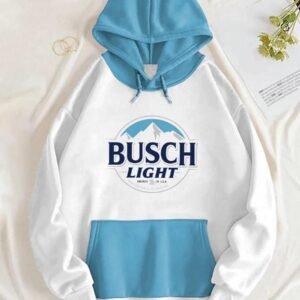 Busch Light Light Blue And White Basic Hoodie