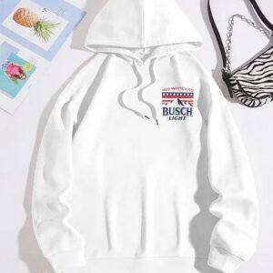 Busch Light Red And White Basic Hoodie