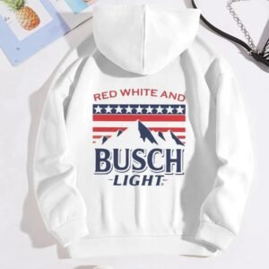 Busch Light Red And White Basic Hoodie