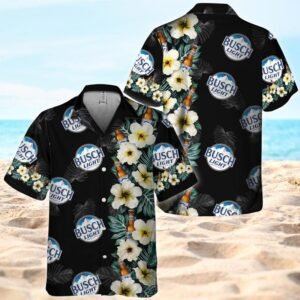 Busch Light Half Flower Side Hawaiian Shirt