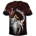 Captain Morgan Deer Skull With Mushrooms T-Shirt
