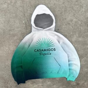 Casamigos Tequila White Hat Turquoise Gradient Hoodie