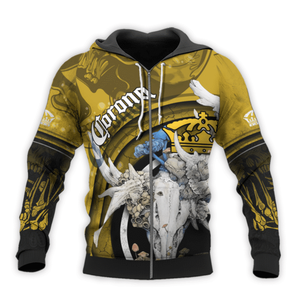 Personalized Corona Extra Deer Skull With Mushrooms Hoodie & Zip Hoodie