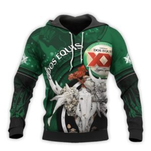 Personalized Dos Equis Deer Skull With Mushrooms Hoodie & Zip Hoodie - Flexiquor.com