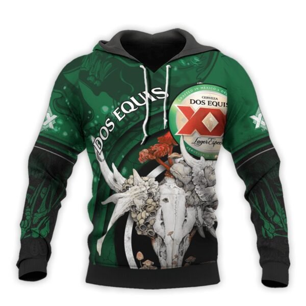 Personalized Dos Equis Deer Skull With Mushrooms Hoodie & Zip Hoodie