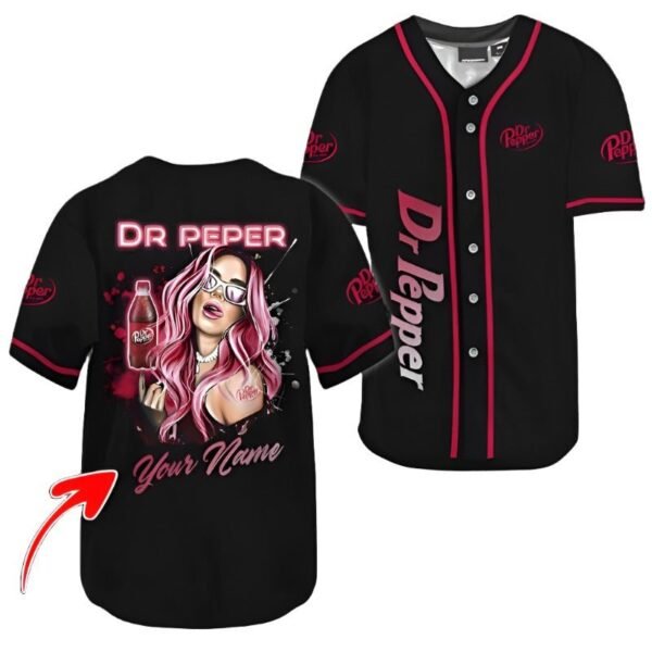 Personalized The Girl Like Dr Pepper Baseball Jersey