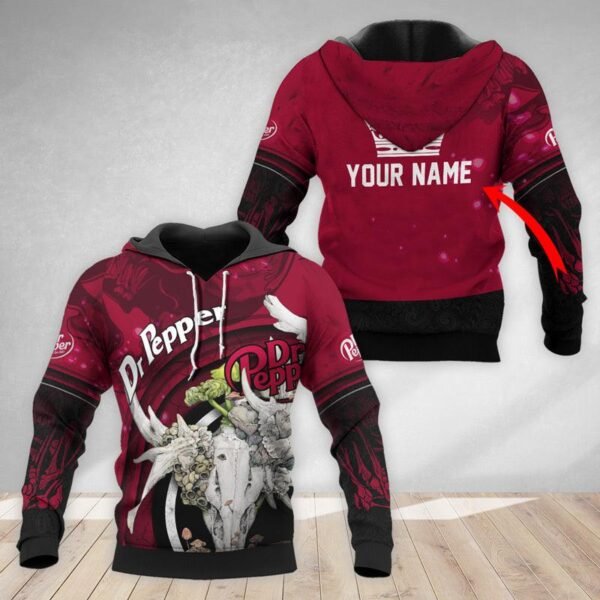 Personalized Dr Pepper Deer Skull With Mushrooms Hoodie & Zip Hoodie