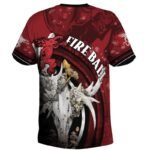 Fireball Deer Skull With Mushrooms T-Shirt