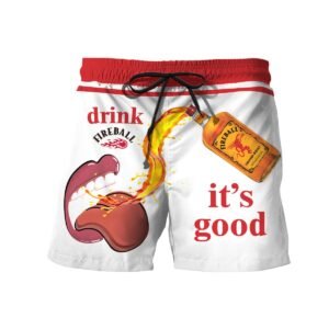 Let's Drink Fireball Swim Trunks - Flexiquor.com