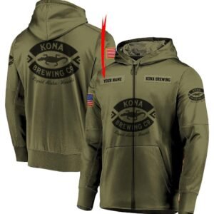 Personalized Military Green Kona Beer Hoodie & Zip Hoodie