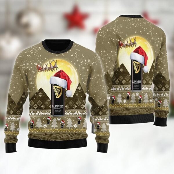Santa Claus Sleigh Guinness Ugly Sweater