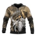 Personalized Guinness Deer Skull With Mushrooms Hoodie & Zip Hoodie