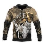 Personalized Guinness Deer Skull With Mushrooms Hoodie & Zip Hoodie