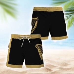 Guinness Black Beige Basic Swim Trunks