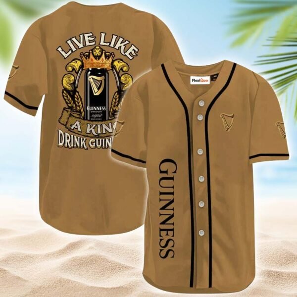 Guinness Live Like A King Baseball Jersey
