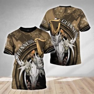Guinness Deer Skull With Mushrooms T-Shirt