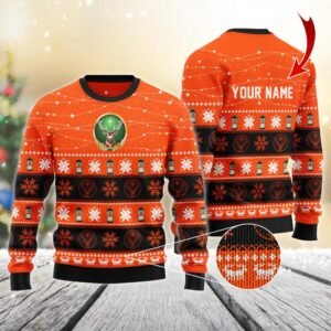 Personalized Christmas Twinkle Lights Jagermeister Christmas Sweater