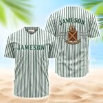 Jameson Green And White Striped Jersey Shirt