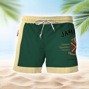 Jameson Green Beige Basic Swim Trunks - Flexiquor.com