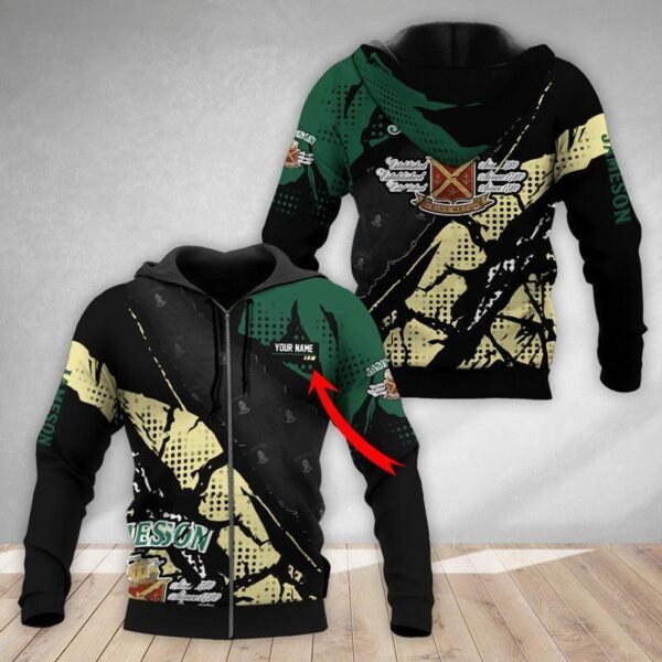 Personalized Halftone Jameson Whiskey Hoodie & Zip Hoodie