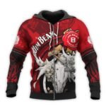 Personalized Jim Beam Deer Skull With Mushrooms Hoodie & Zip Hoodie