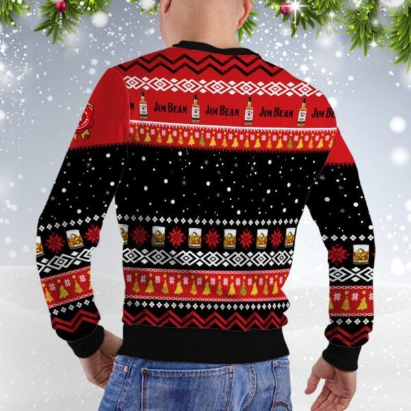 Jim Beam Santa Reindeer Snowflake Christmas Sweater